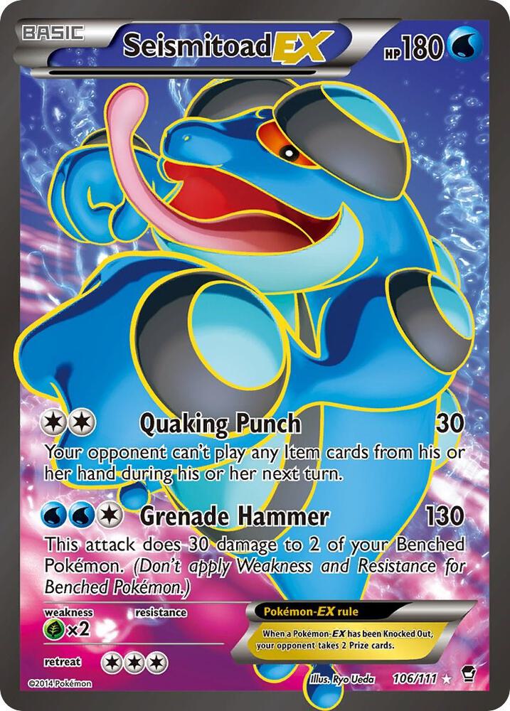 Seismitoad EX (106 Full Art) 106/111 card from XY - Furious Fists