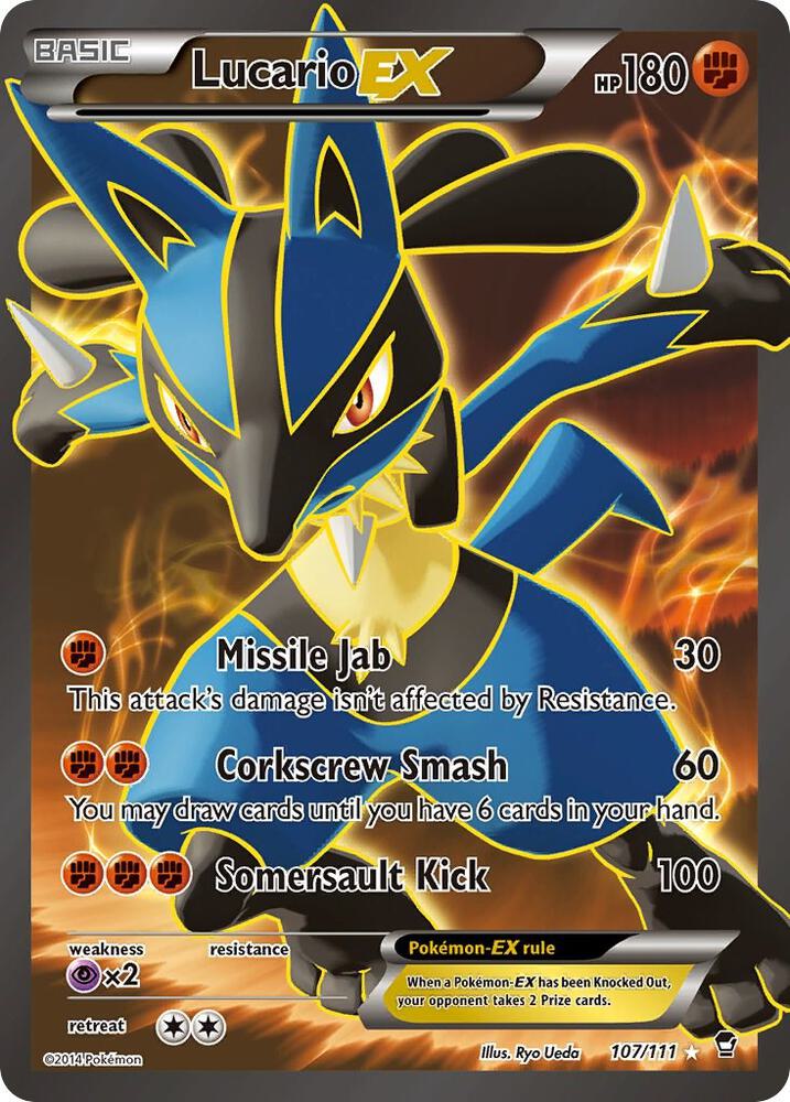 Lucario EX (107 Full Art) 107/111 card from XY - Furious Fists