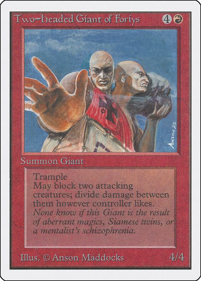 Two-Headed Giant of Foriys card from Unlimited Edition