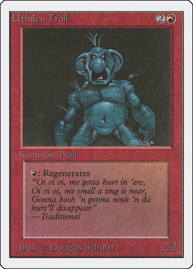 Uthden Troll card from Unlimited Edition