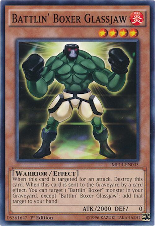 Battlin' Boxer Glassjaw MP14-EN003 card from 2014 Mega-Tins Mega Pack