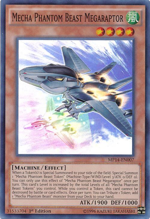 Mecha Phantom Beast Megaraptor MP14-EN007 card from 2014 Mega-Tins Mega Pack