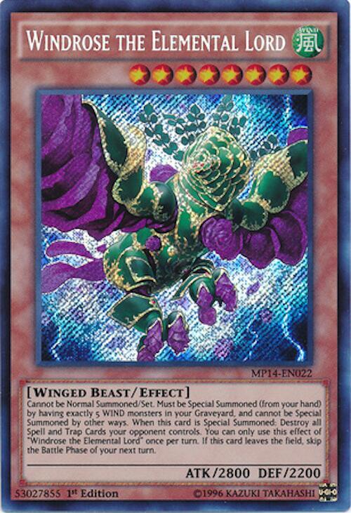 Windrose the Elemental Lord MP14-EN022 card from 2014 Mega-Tins Mega Pack