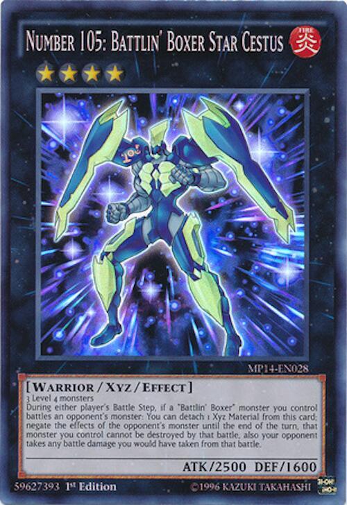 Number 105: Battlin' Boxer Star Cestus MP14-EN028 card from 2014 Mega-Tins Mega Pack