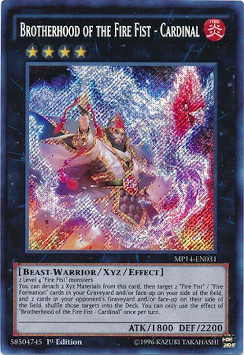 Brotherhood of the Fire Fist - Cardinal MP14-EN031 card from 2014 Mega-Tins Mega Pack