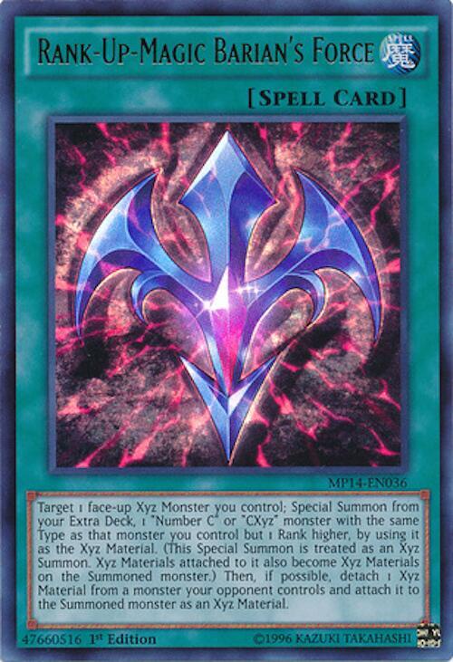 Rank-Up-Magic Barian's Force MP14-EN036 card from 2014 Mega-Tins Mega Pack