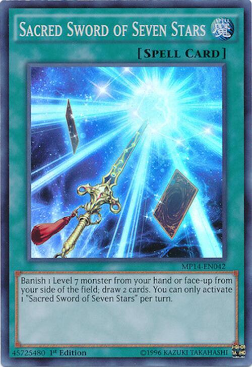 Sacred Sword of Seven Stars MP14-EN042 card from 2014 Mega-Tins Mega Pack