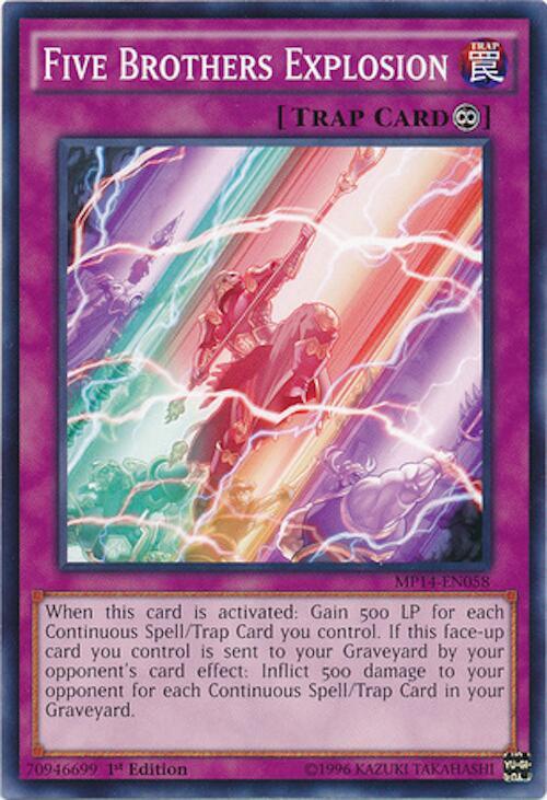 Five Brothers Explosion MP14-EN058 card from 2014 Mega-Tins Mega Pack