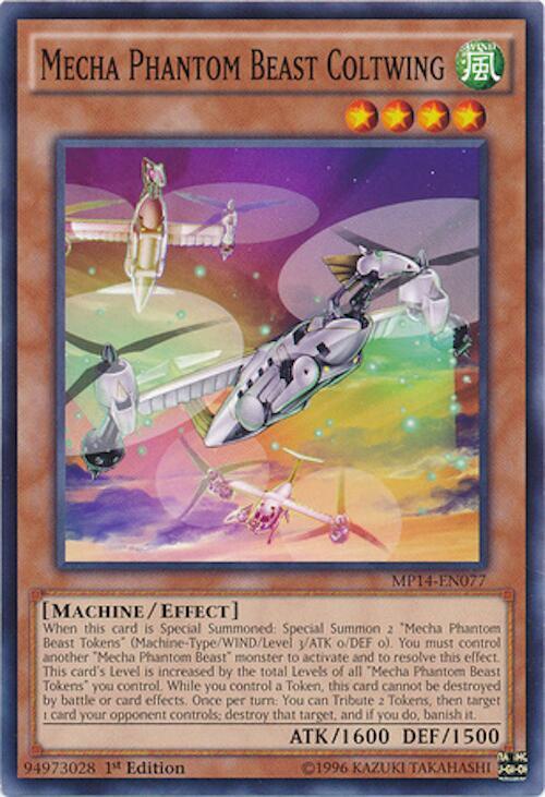 Mecha Phantom Beast Coltwing MP14-EN077 card from 2014 Mega-Tins Mega Pack