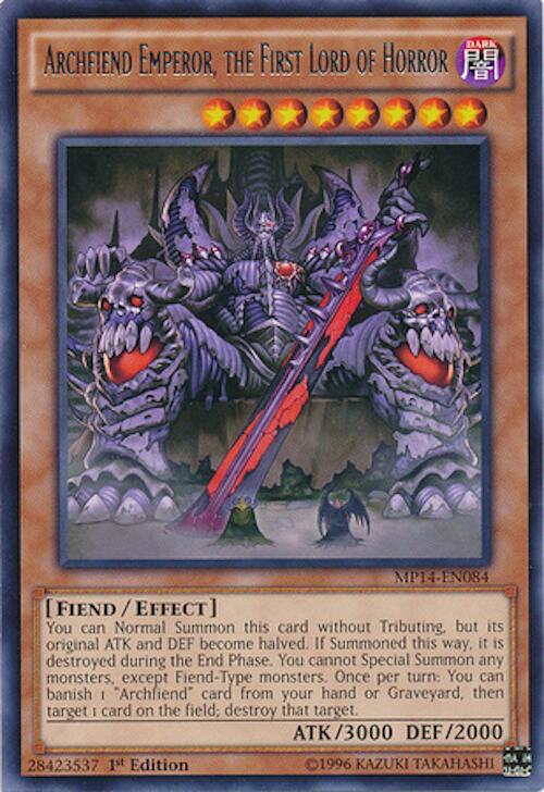 Archfiend Emperor, the First Lord of Horror MP14-EN084 card from 2014 Mega-Tins Mega Pack