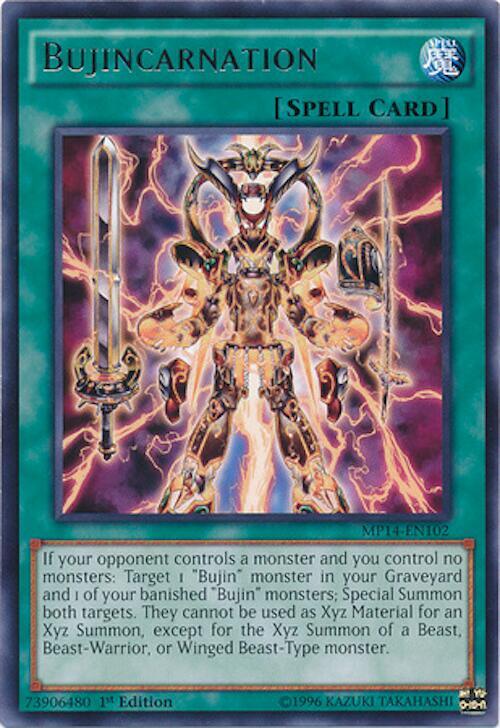 Bujincarnation MP14-EN102 card from 2014 Mega-Tins Mega Pack