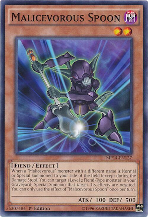 Malicevorous Spoon MP14-EN127 card from 2014 Mega-Tins Mega Pack