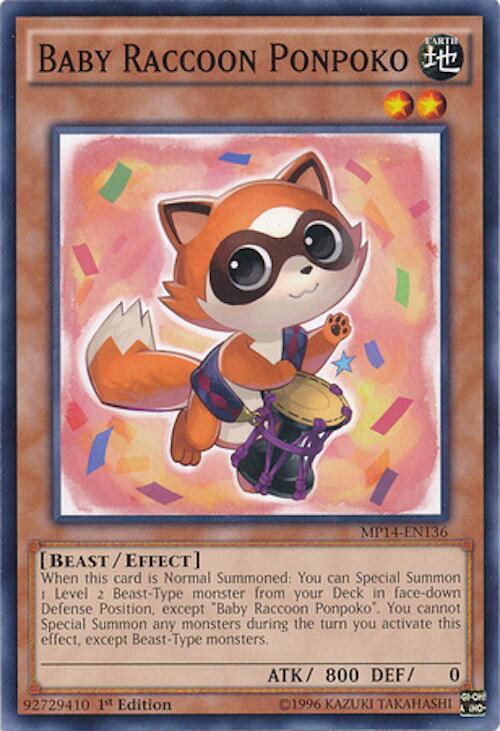 Baby Raccoon Ponpoko MP14-EN136 card from 2014 Mega-Tins Mega Pack