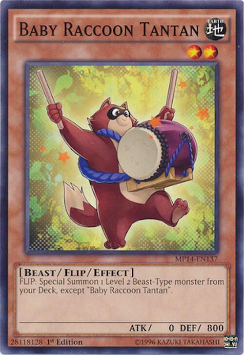 Baby Raccoon Tantan MP14-EN137 card from 2014 Mega-Tins Mega Pack