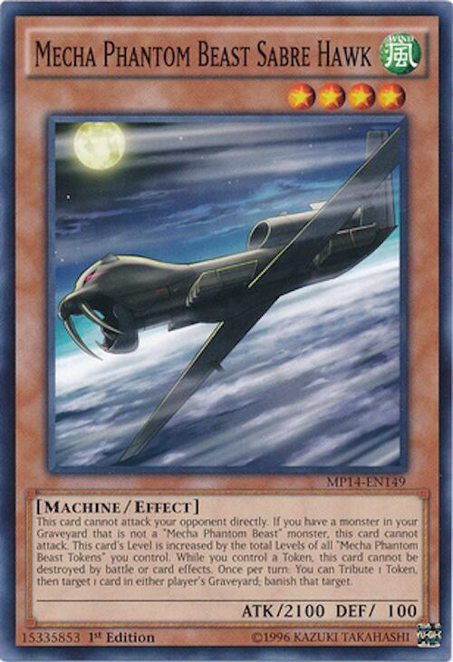 Mecha Phantom Beast Sabre Hawk MP14-EN149 card from 2014 Mega-Tins Mega Pack