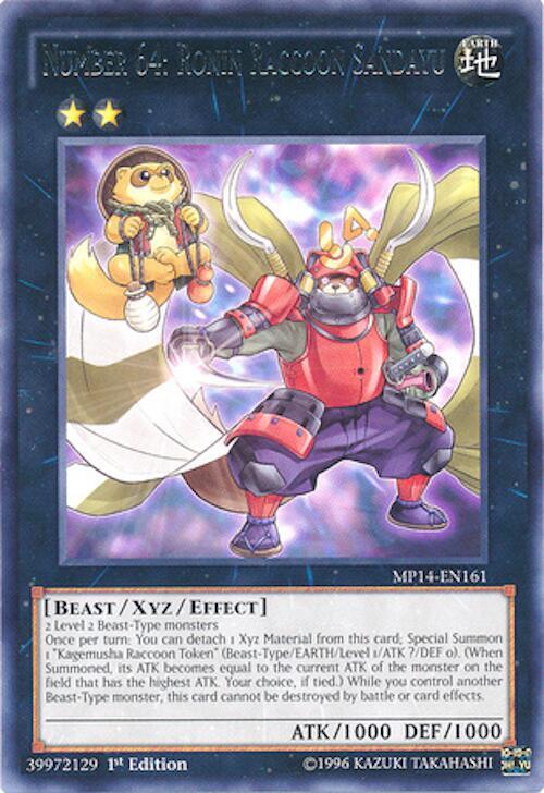 Number 64: Ronin Raccoon Sandayu MP14-EN161 card from 2014 Mega-Tins Mega Pack