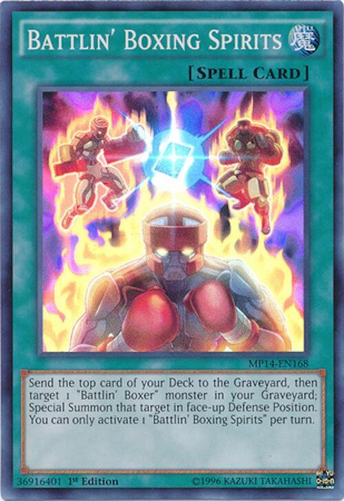 Battlin' Boxing Spirits MP14-EN168 card from 2014 Mega-Tins Mega Pack