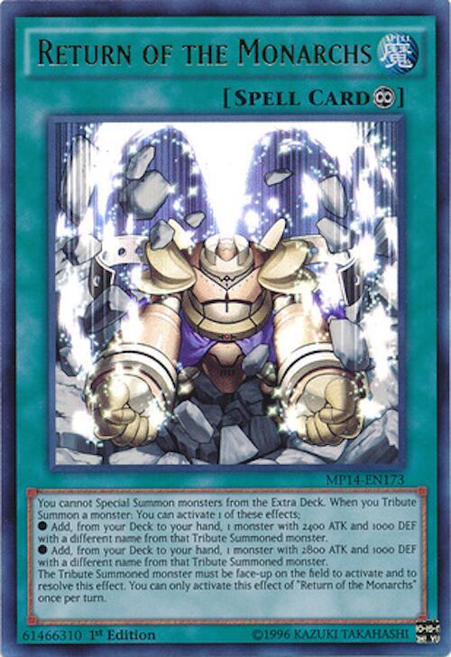 Return of the Monarchs MP14-EN173 card from 2014 Mega-Tins Mega Pack