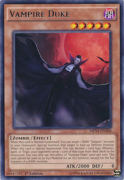 Vampire Duke MP14-EN180 card from 2014 Mega-Tins Mega Pack