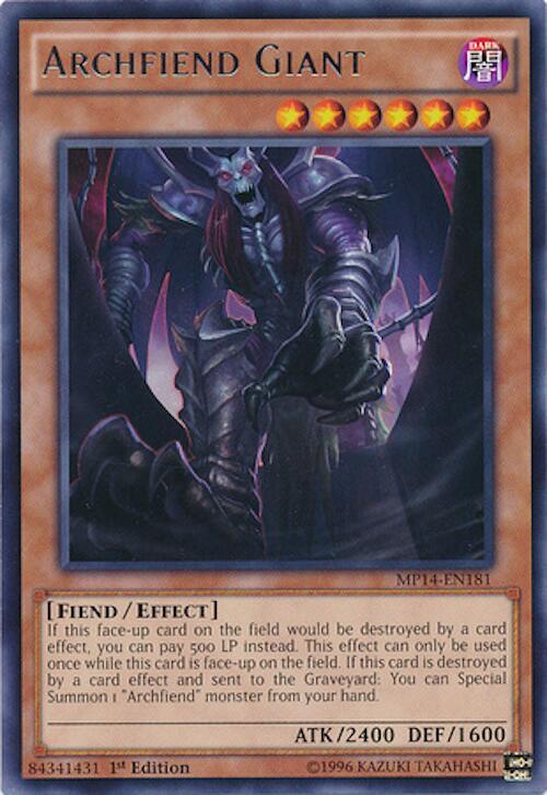 Archfiend Giant MP14-EN181 card from 2014 Mega-Tins Mega Pack