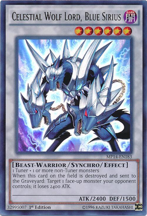 Celestial Wolf Lord, Blue Sirius MP14-EN183 card from 2014 Mega-Tins Mega Pack