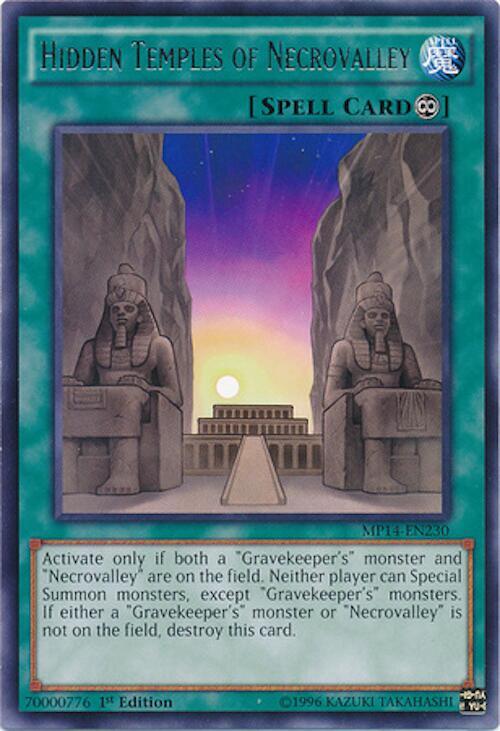 Hidden Temples of Necrovalley MP14-EN230 card from 2014 Mega-Tins Mega Pack