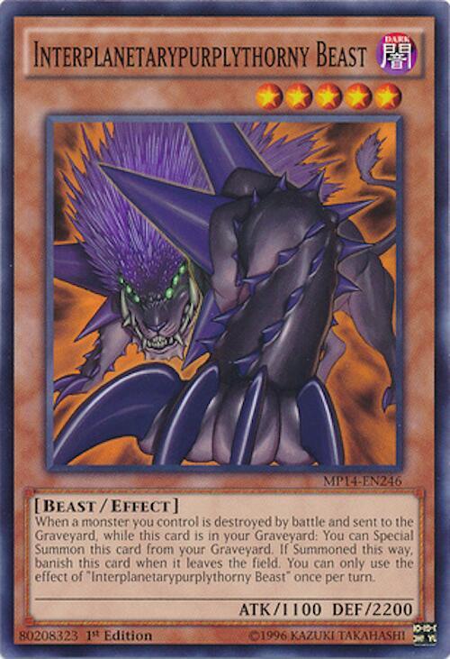 Interplanetarypurplythorny Beast MP14-EN246 card from 2014 Mega-Tins Mega Pack
