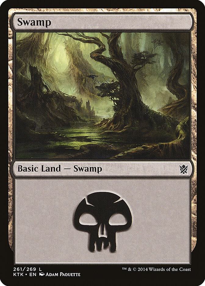 Swamp 261 card from Khans of Tarkir