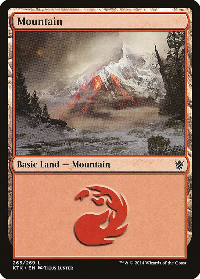 Mountain 265 card from Khans of Tarkir