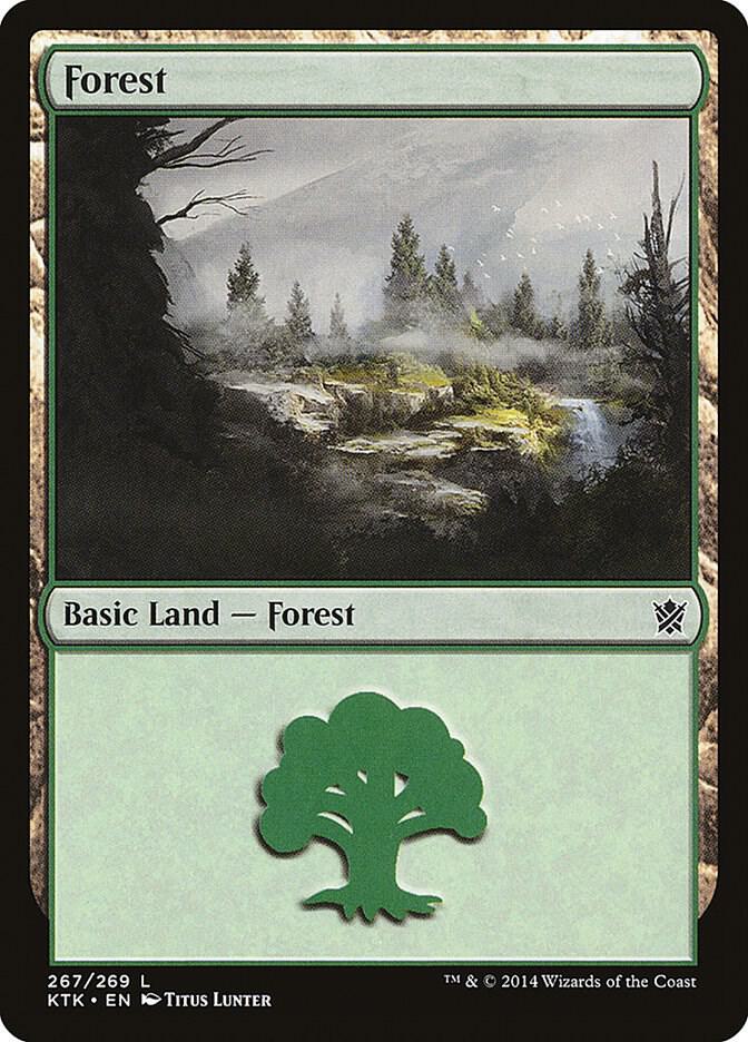 Forest 267 card from Khans of Tarkir