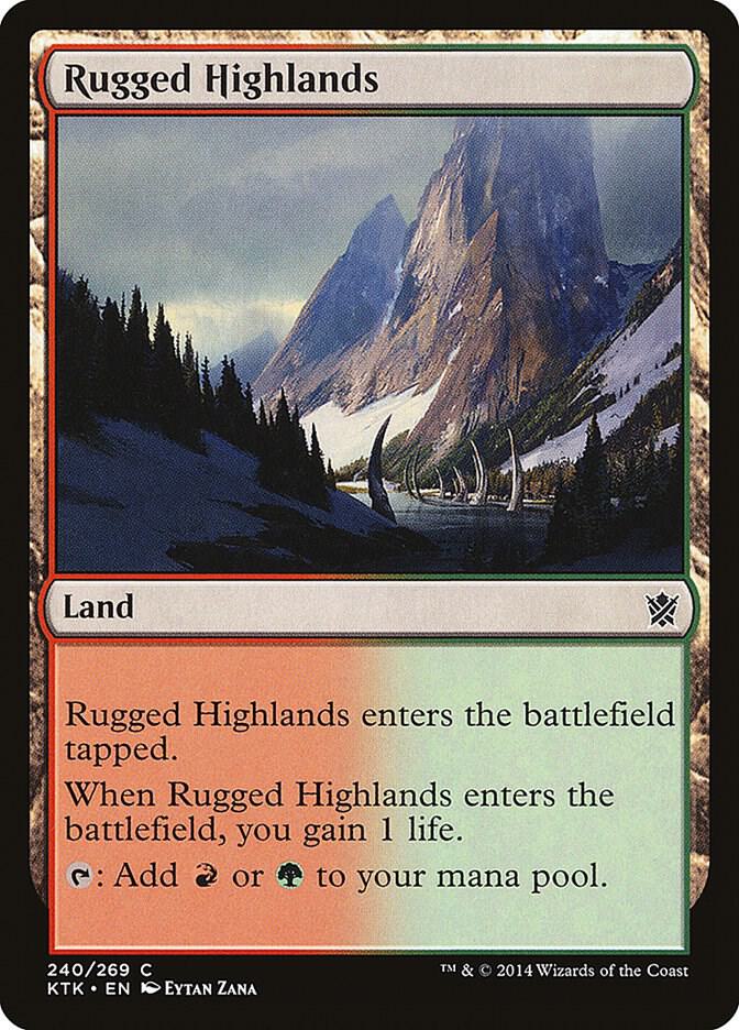 Rugged Highlands 240 card from Khans of Tarkir