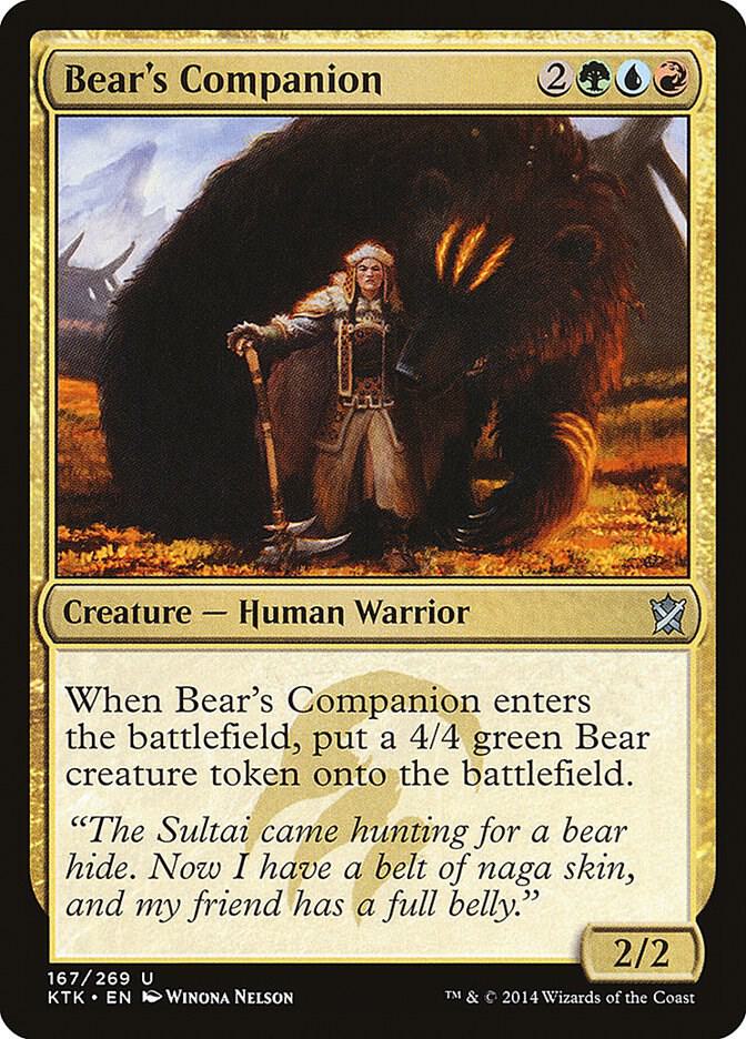 Bear's Companion 167 card from Khans of Tarkir