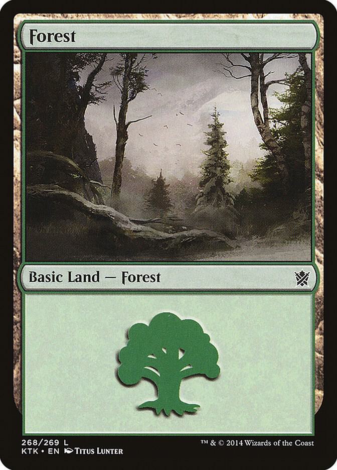Forest 268 card from Khans of Tarkir