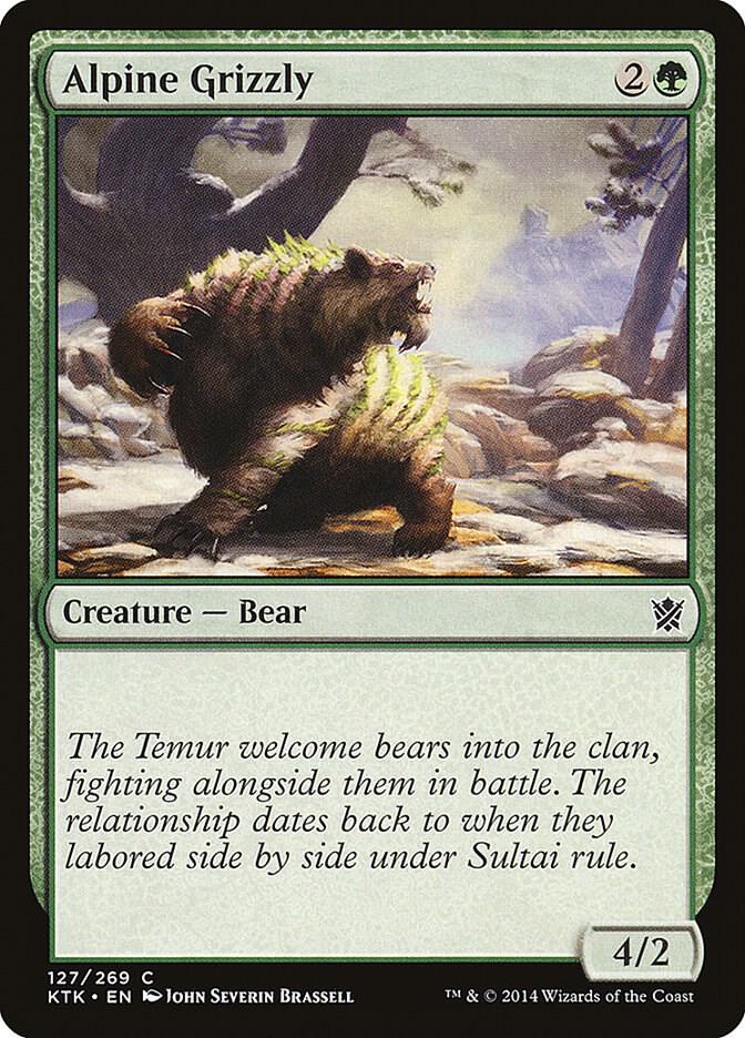 Alpine Grizzly 127 card from Khans of Tarkir