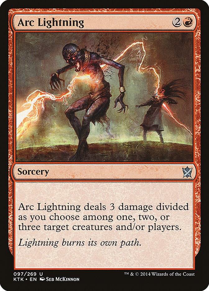 Arc Lightning 97 card from Khans of Tarkir
