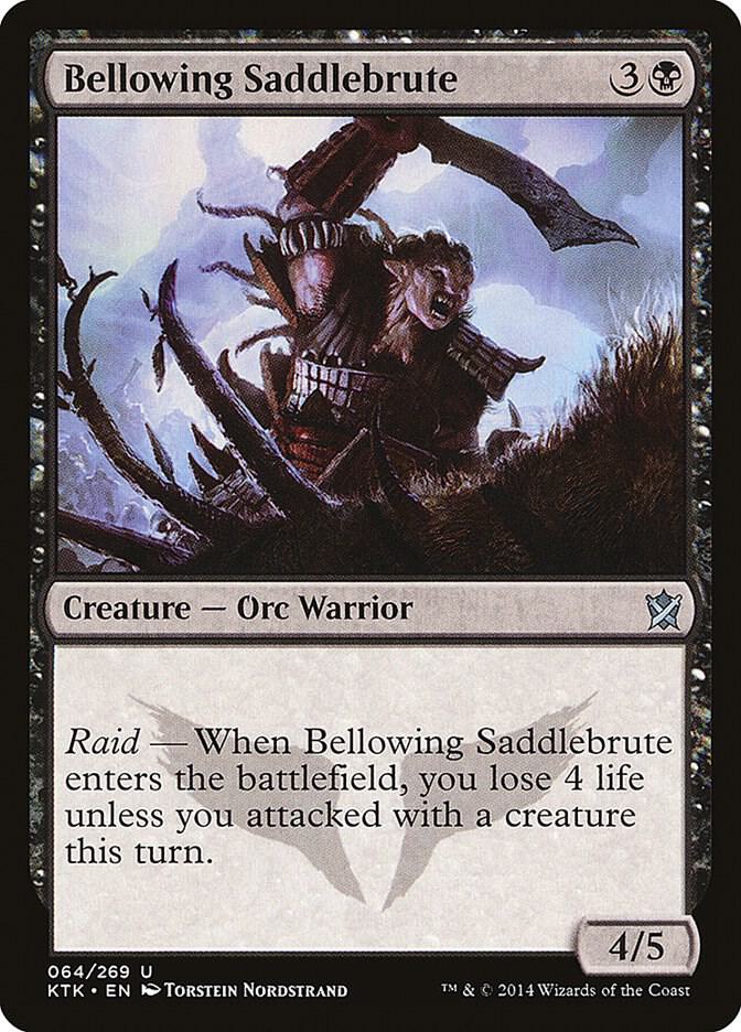 Bellowing Saddlebrute 64 card from Khans of Tarkir