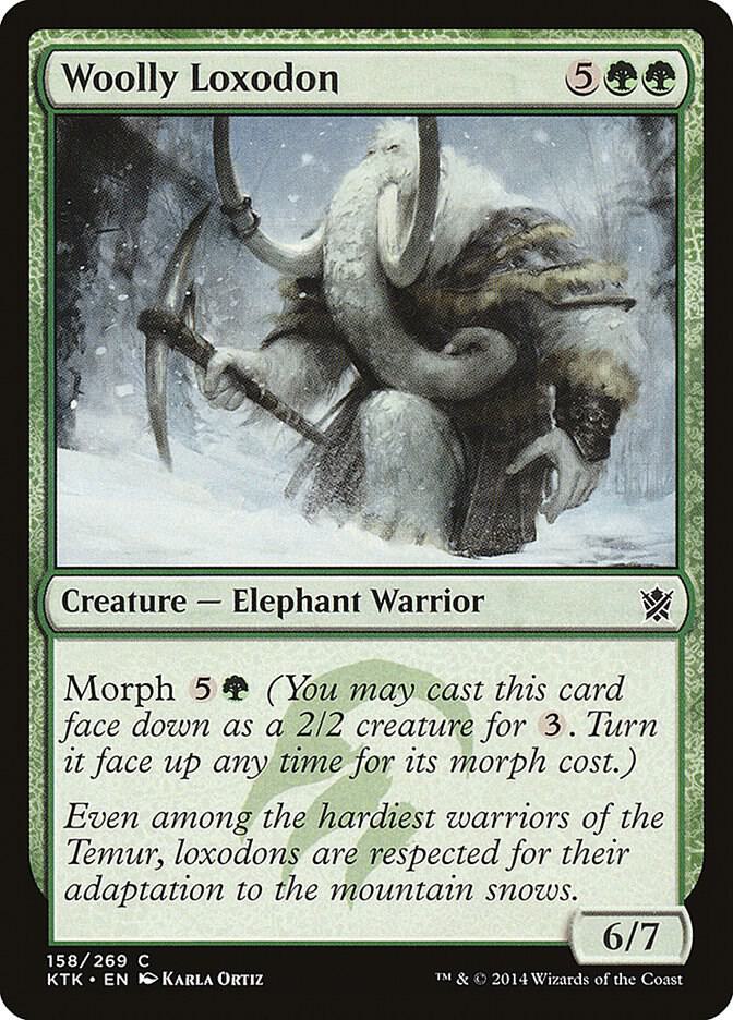 Woolly Loxodon 158 card from Khans of Tarkir