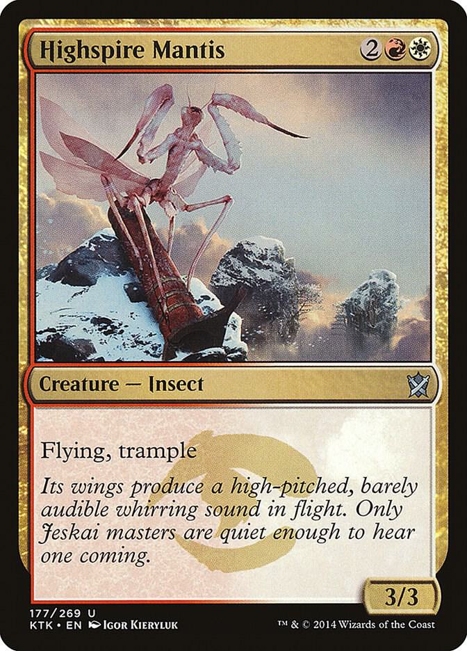 Highspire Mantis 177 card from Khans of Tarkir