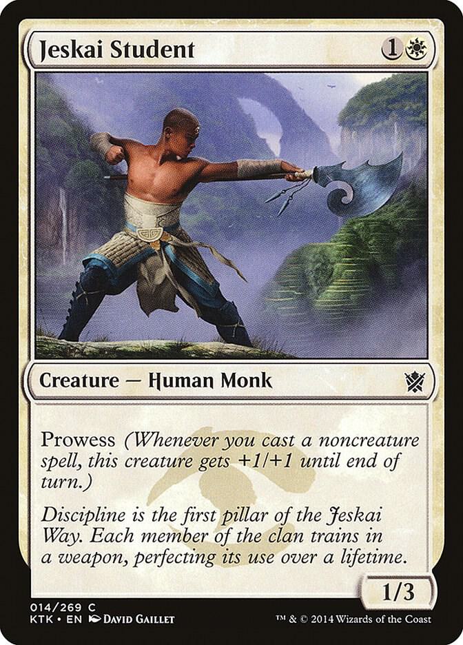 Jeskai Student 14 card from Khans of Tarkir