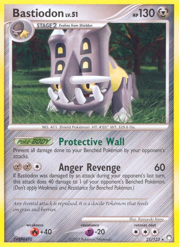 Bastiodon 21/123 card from Mysterious Treasures