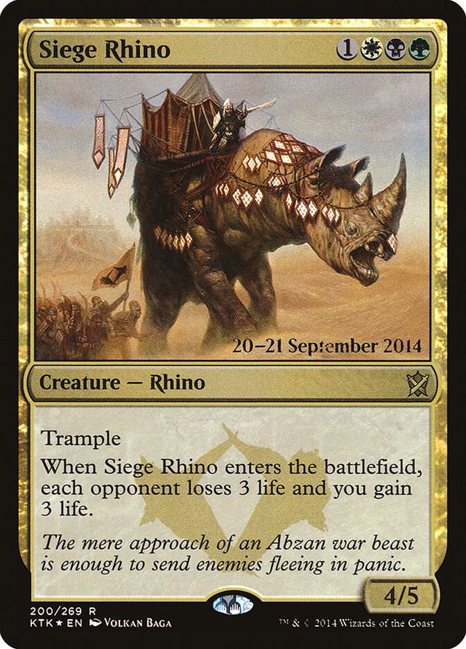 Siege Rhino 200 card from Prerelease Cards