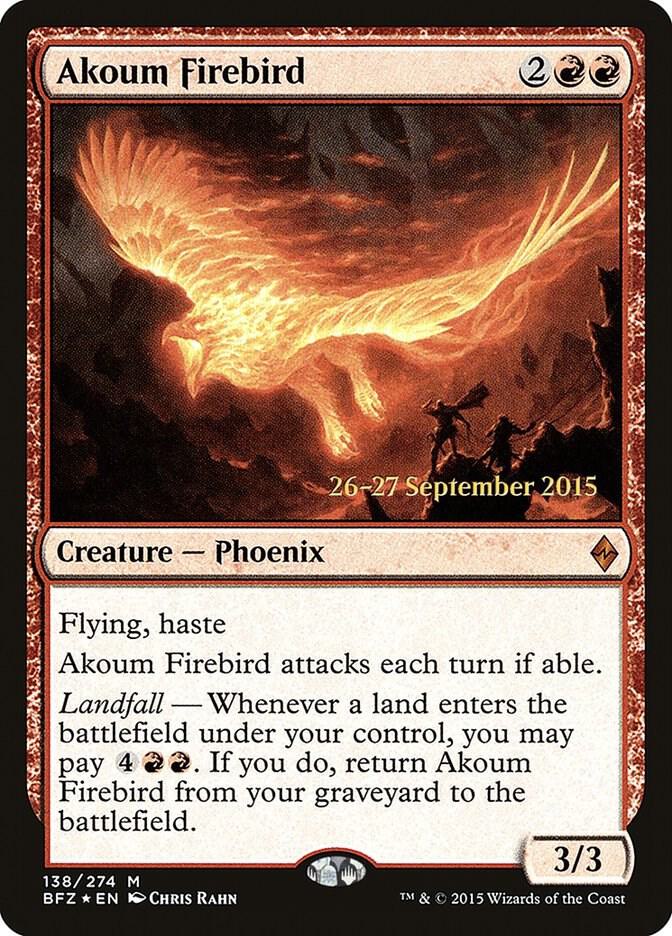 Akoum Firebird 138 card from Prerelease Cards