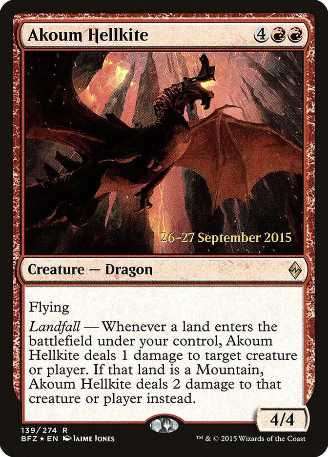 Akoum Hellkite 139 card from Prerelease Cards