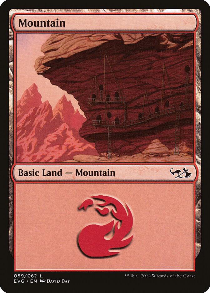 Mountain (EVG) 59 card from Duel Decks: Anthology