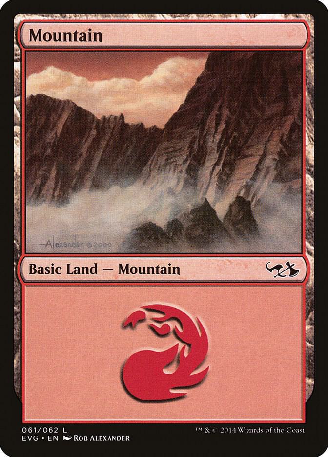 Mountain (EVG) 61 card from Duel Decks: Anthology