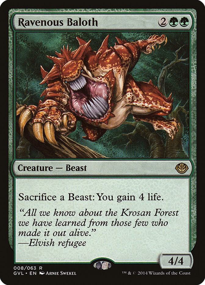 Ravenous Baloth 8 card from Duel Decks: Anthology
