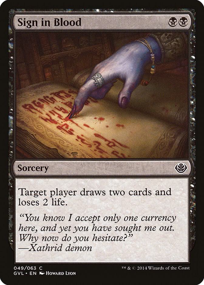Sign in Blood 49 card from Duel Decks: Anthology