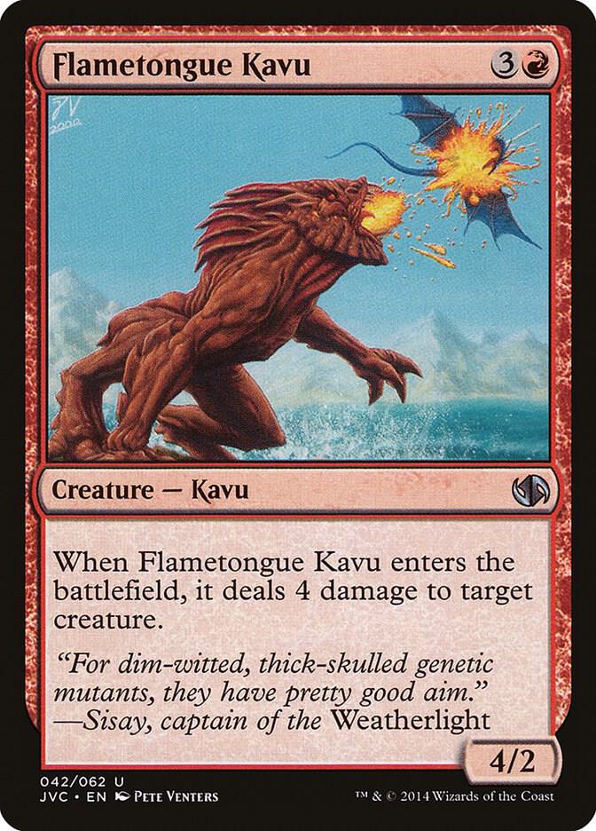 Flametongue Kavu 42 card from Duel Decks: Anthology