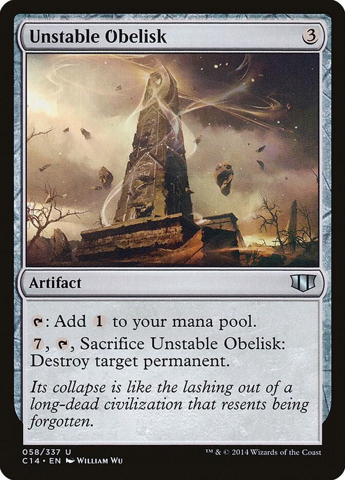 Unstable Obelisk 58 card from Commander 2014