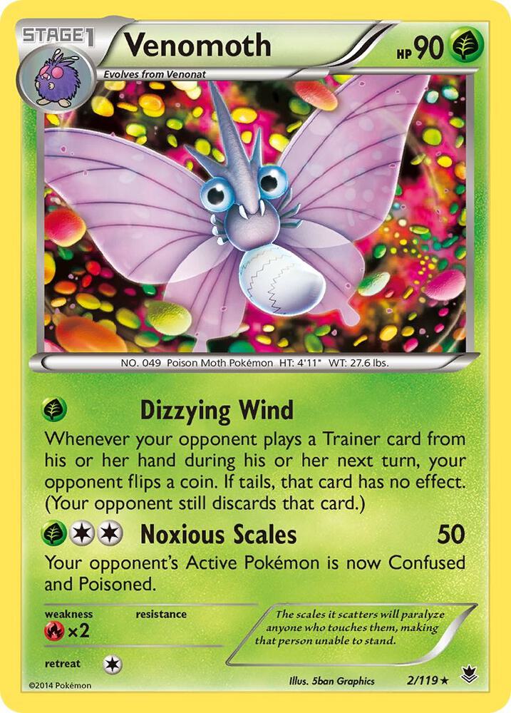 Venomoth 2/119 card from XY - Phantom Forces